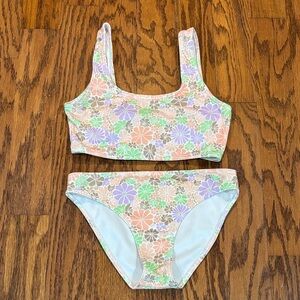 Roxy Girl, Girls, Multicolor Floral Bikini, Size12
